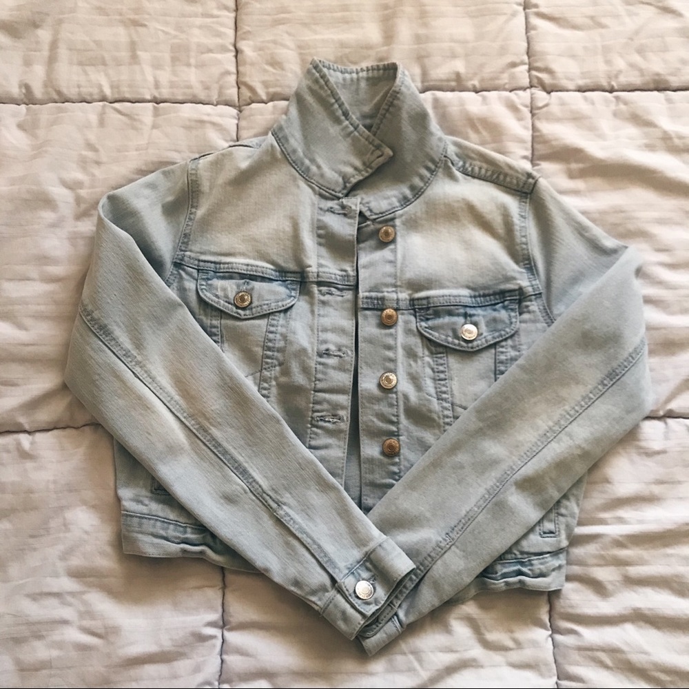 forever 21 cropped jean jacket